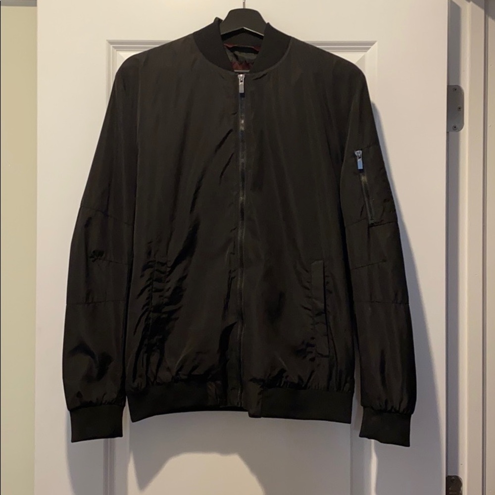 Zara Men’s Black Bomber Jacket